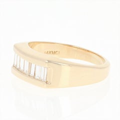 Herren-Diamantring:: 14 Karat Gelbgold Baguette 1::00 Karat