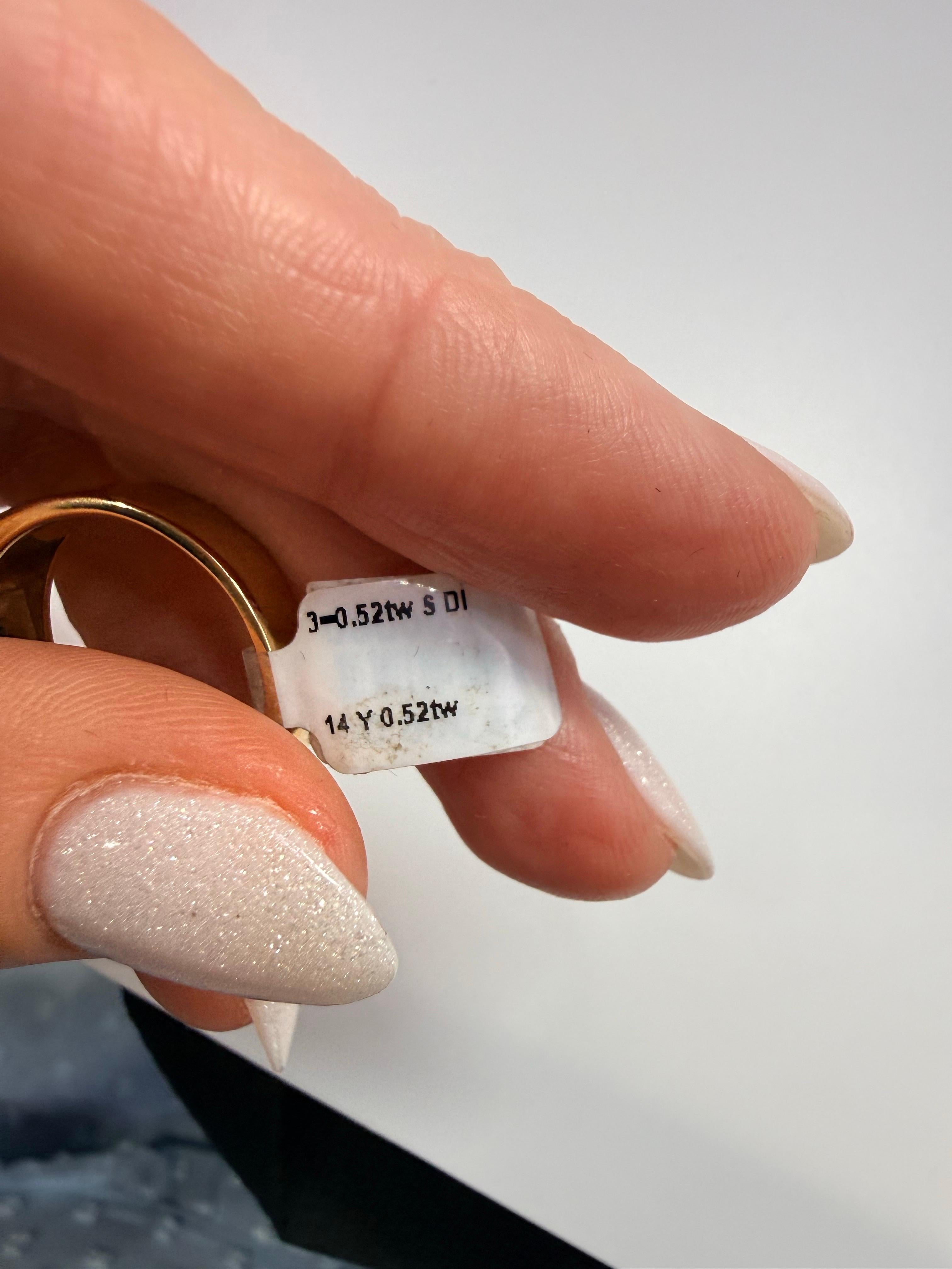 Bague homme en diamant Bague en or 14KT avec diamant de taille princesse en vente 3