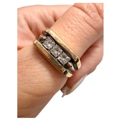 Bague homme en diamant Bague en or 14KT avec diamant de taille princesse