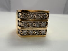 Mens diamond ring 14KT yellow gold size 9