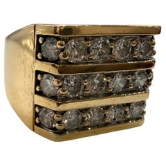 Mens diamond ring 14KT yellow gold size 9