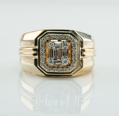 Mens Diamond Ring Band 14K Gold .50ct TDW Pinky