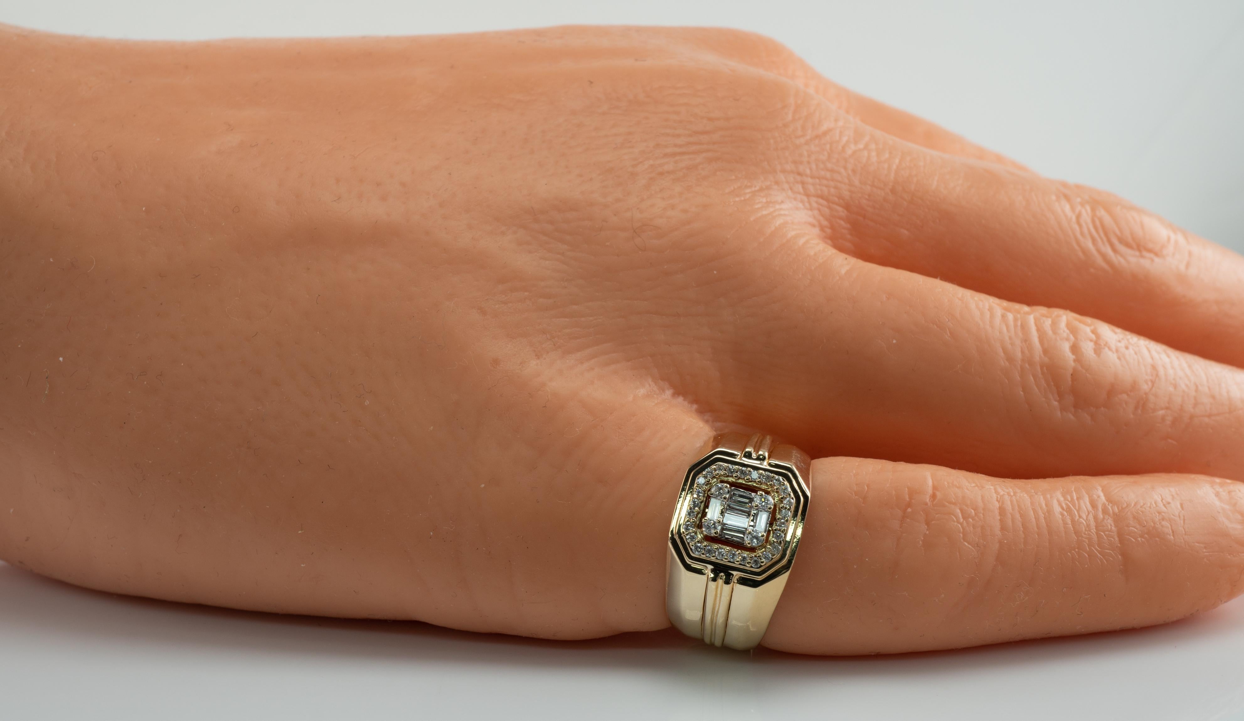 Herren Diamant-Ringband 14K Gold 0,50ct TDW Rosa im Zustand „Gut“ im Angebot in East Brunswick, NJ