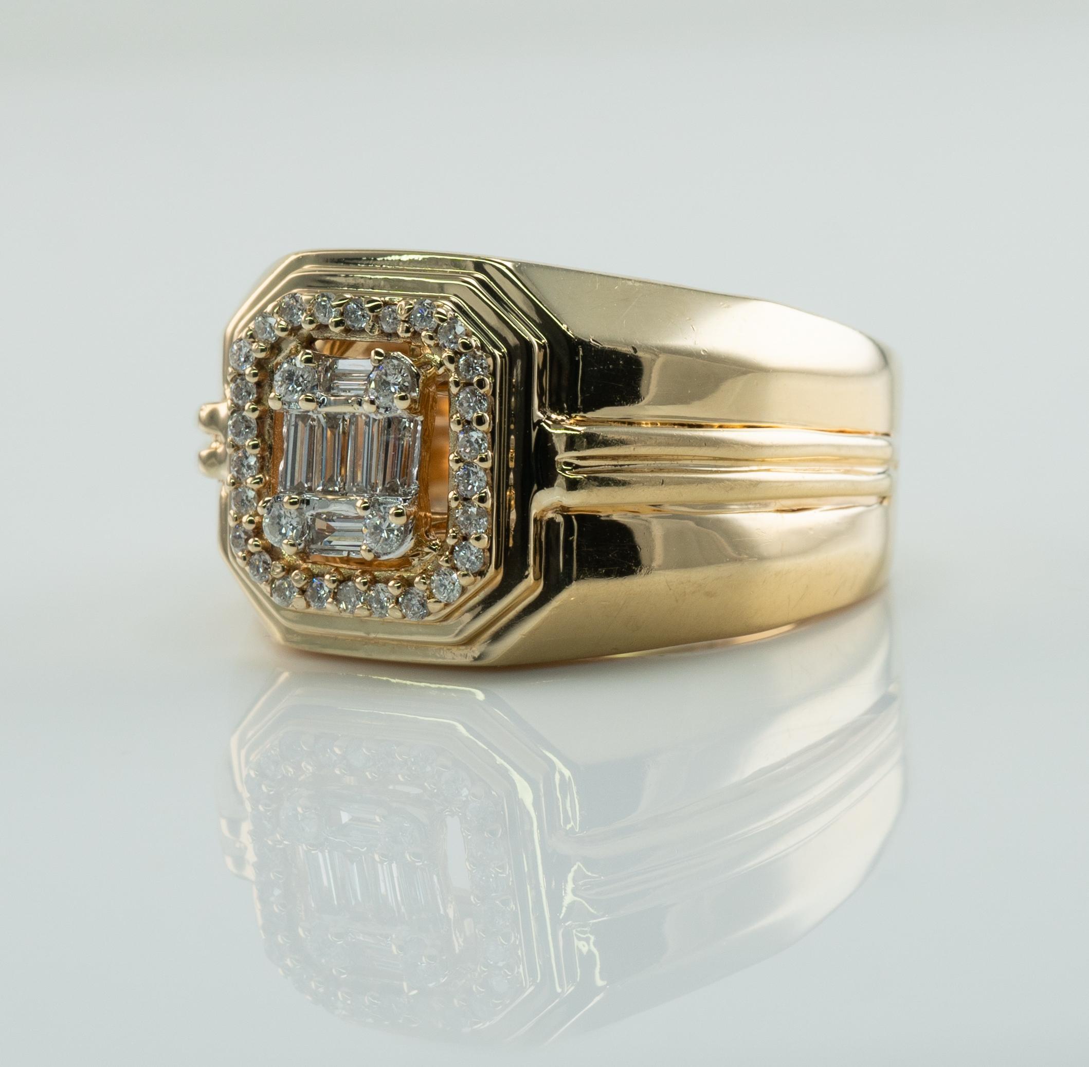 Herren Diamant-Ringband 14K Gold 0,50ct TDW Rosa für Damen oder Herren im Angebot