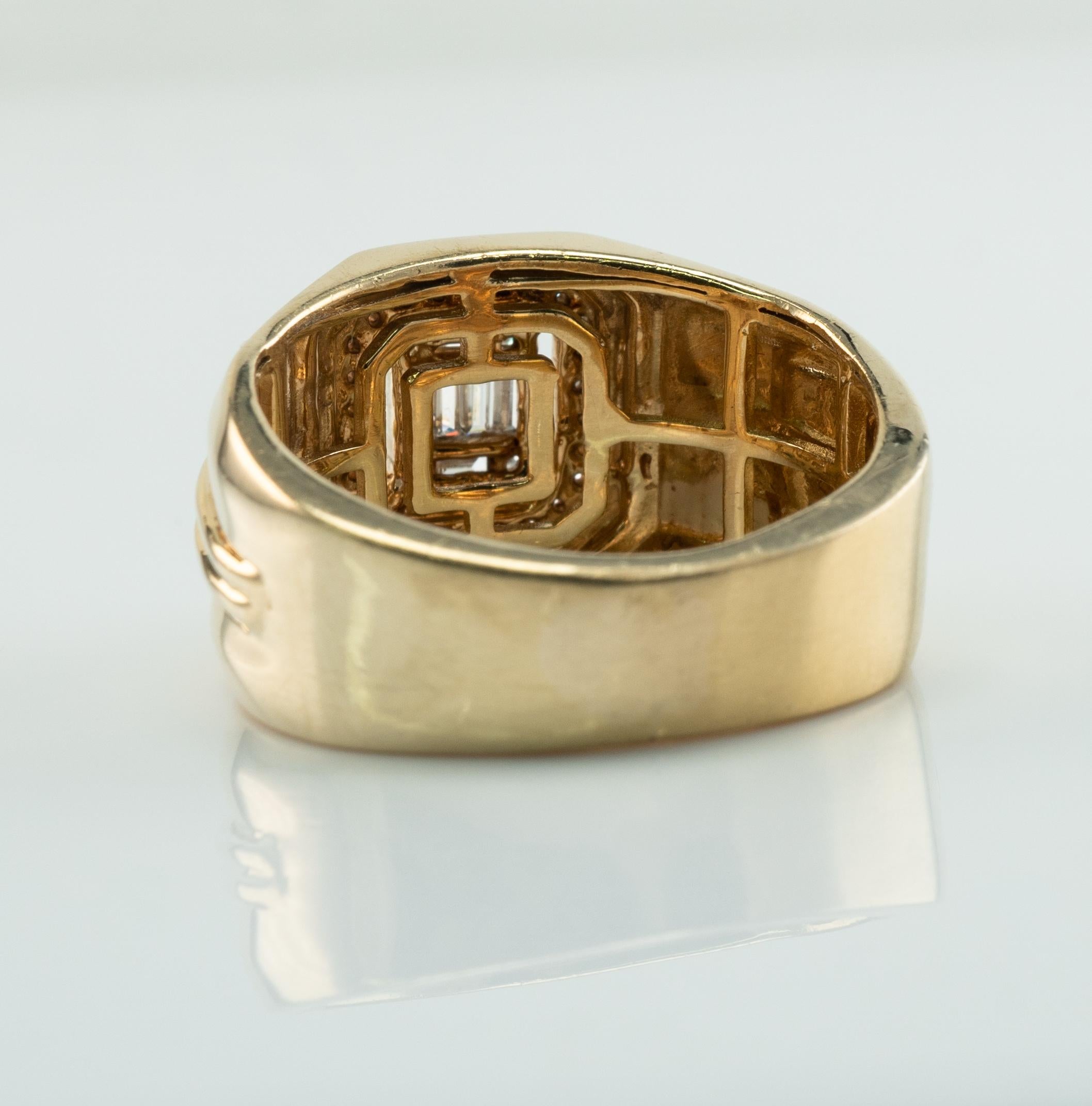 Herren Diamant-Ringband 14K Gold 0,50ct TDW Rosa im Angebot 1