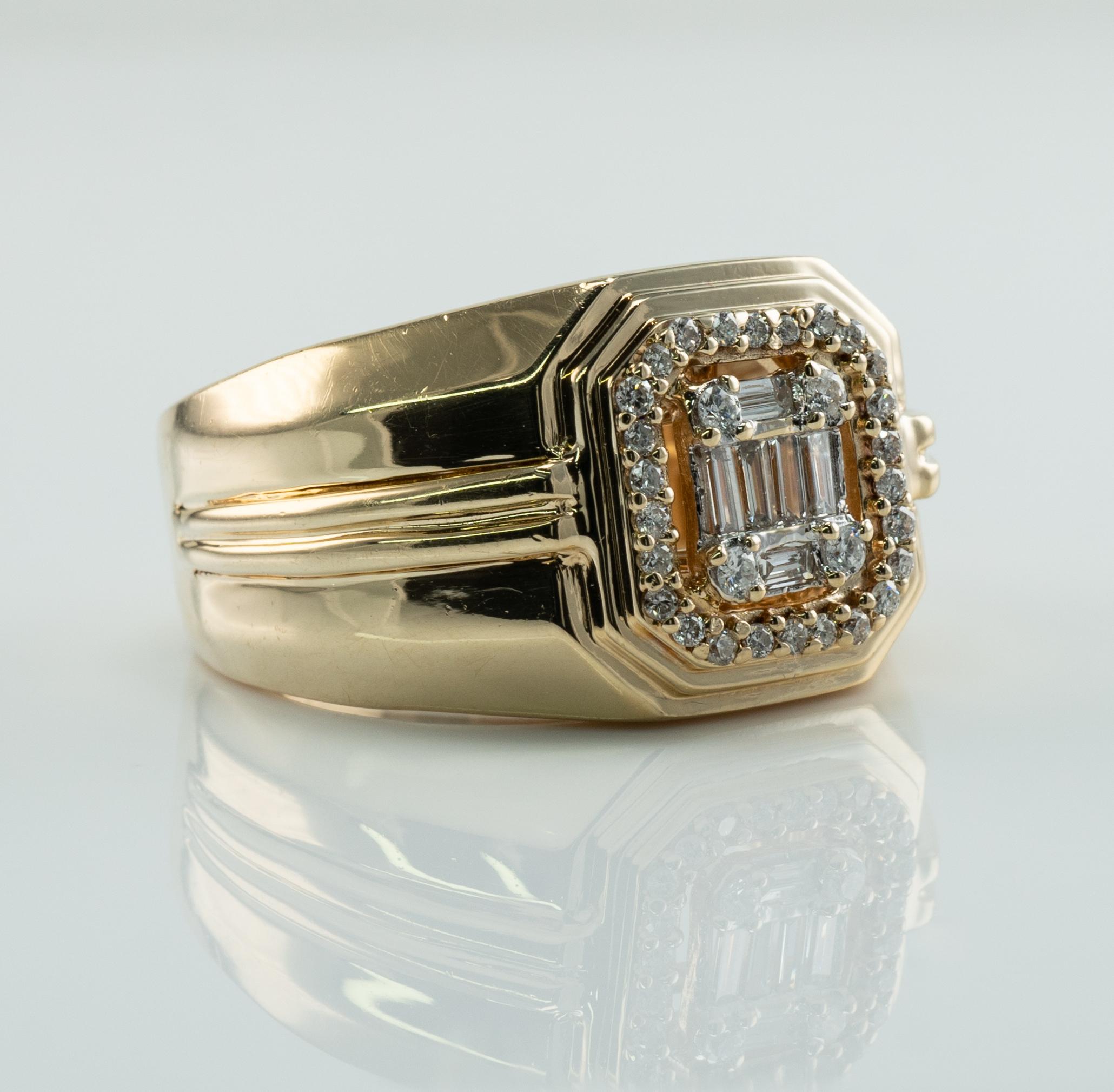 Herren Diamant-Ringband 14K Gold 0,50ct TDW Rosa im Angebot 2