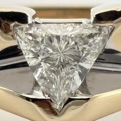 Men’s Diamond Ring in 14K Yellow Gold, 0.90ct Trillion Cut