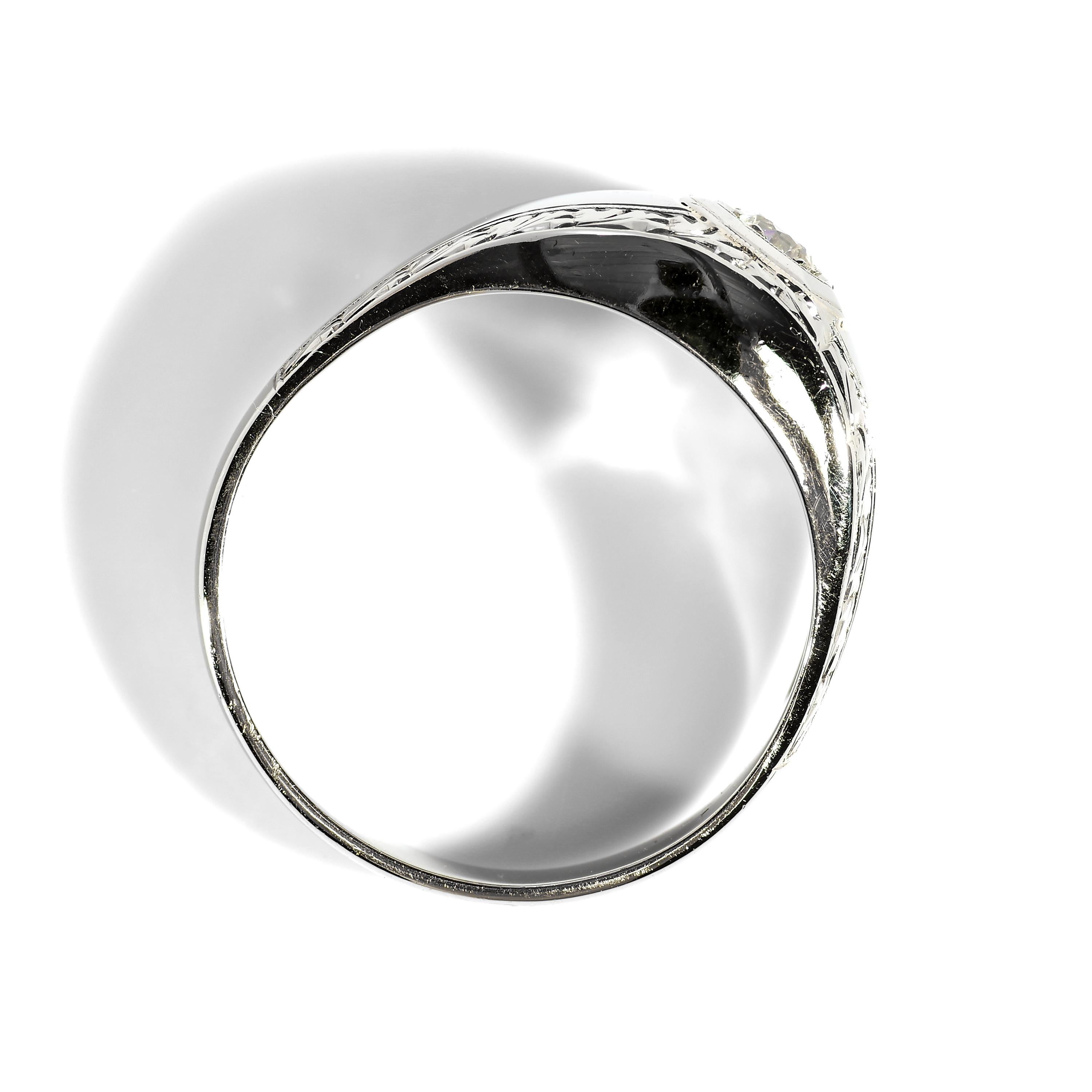 Women's or Men's Men's Diamond Ring Understated Art Deco Elegance