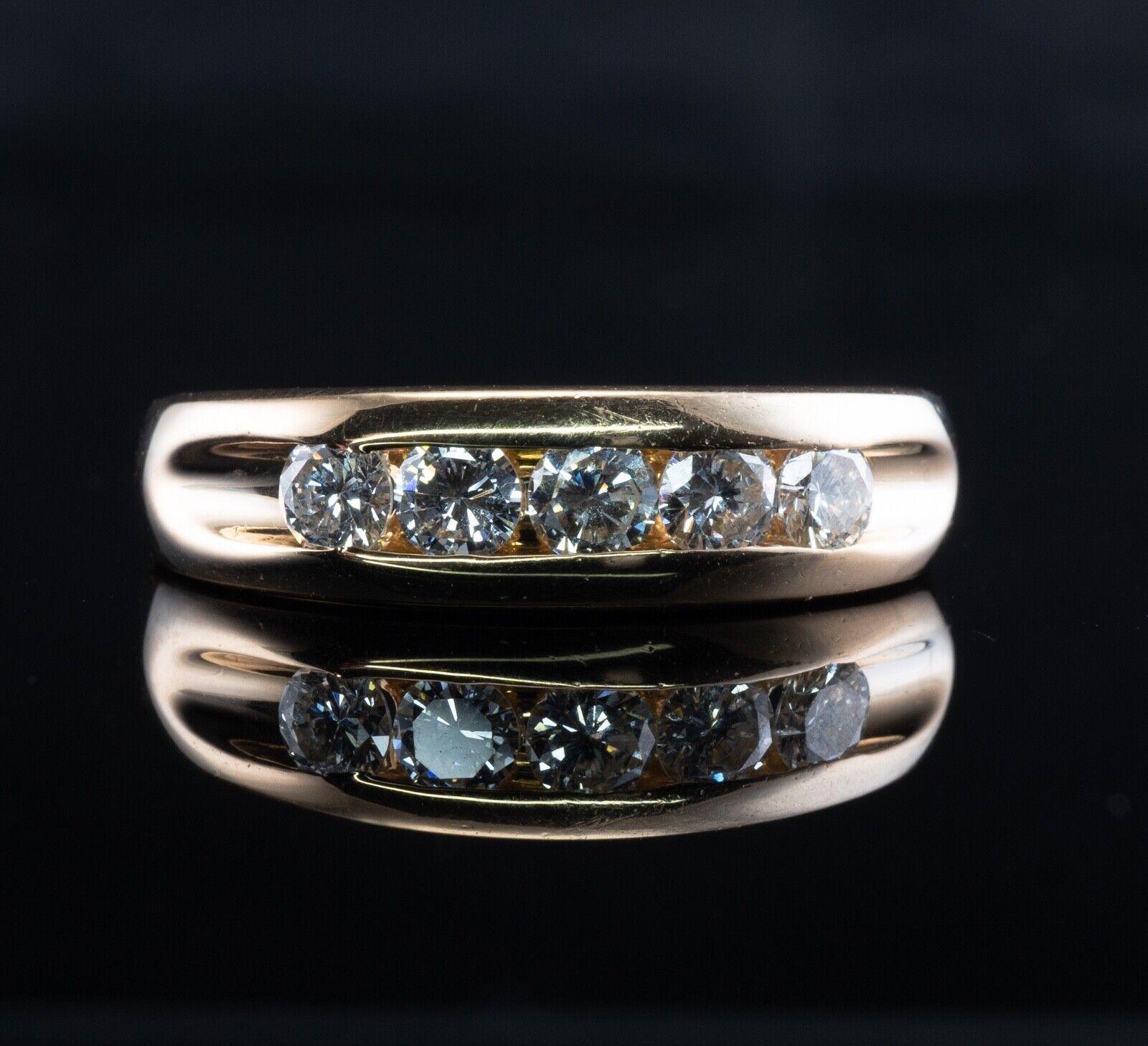 Alliance vintage en or 14 carats avec diamants pour hommes en vente 6