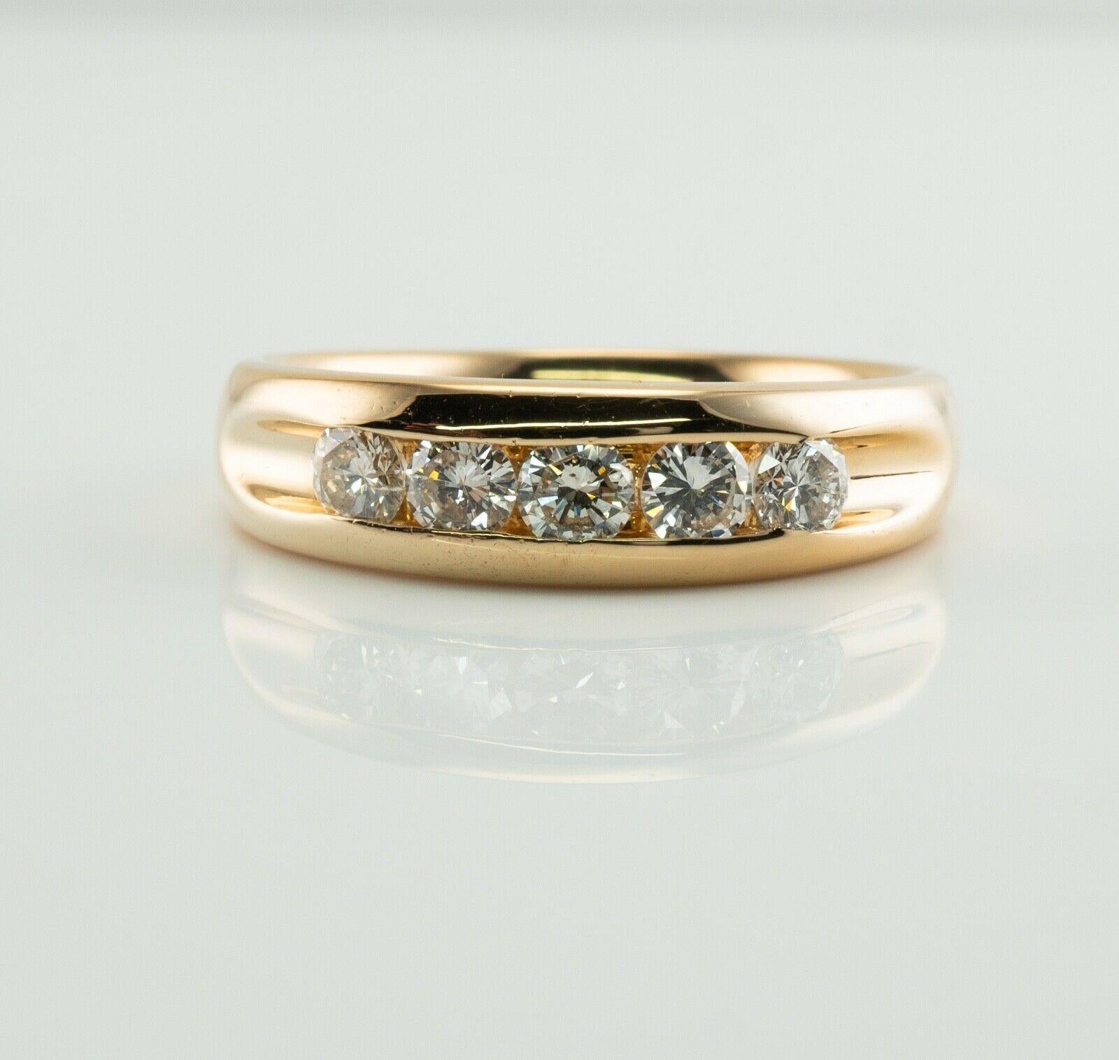Alliance vintage en or 14 carats avec diamants pour hommes en vente 1