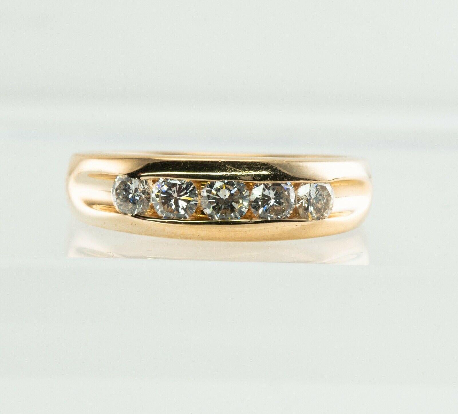 Mens Diamond Ring Vintage 14K Gold Band Wedding For Sale 1