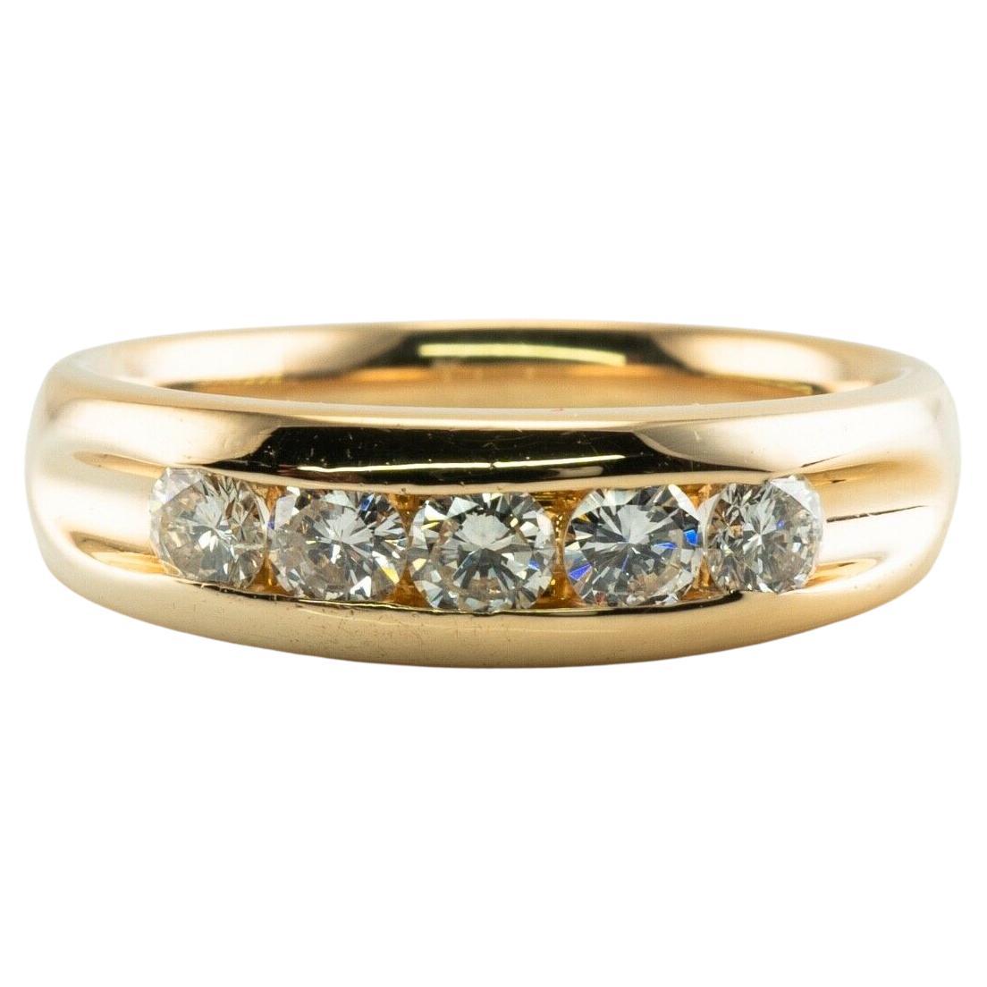 Mens Diamond Ring Vintage 14K Gold Band Wedding