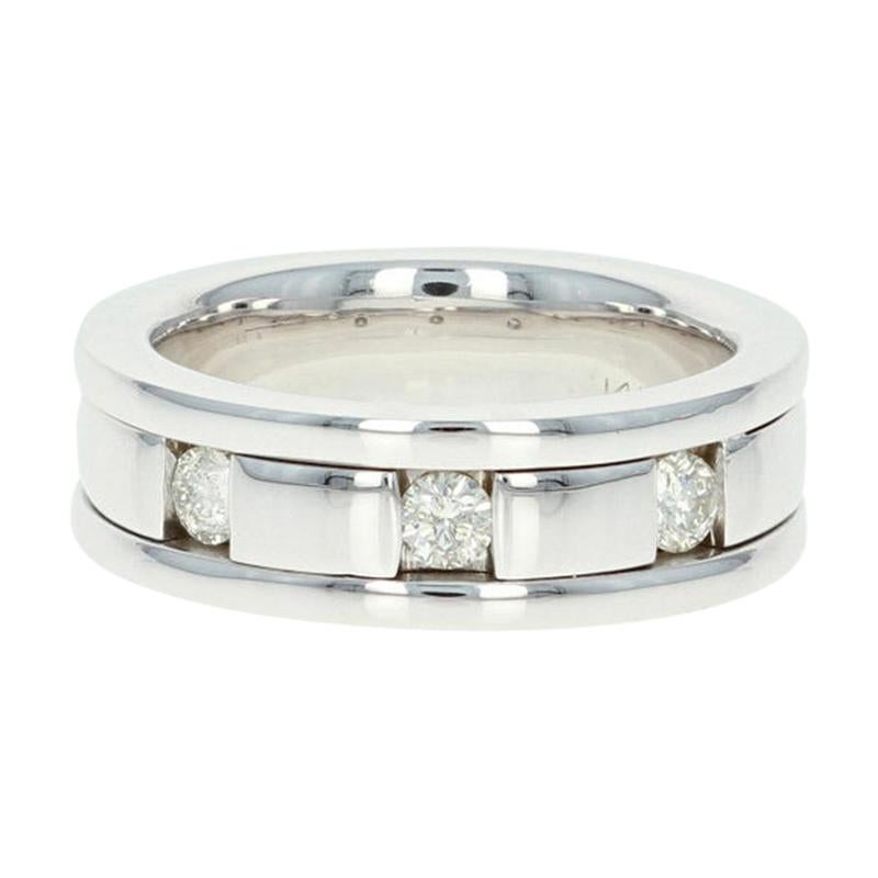 Men's Diamond Wedding Band, 14 Karat Gold Ring Comfort Fit Round Cut .50 Carat