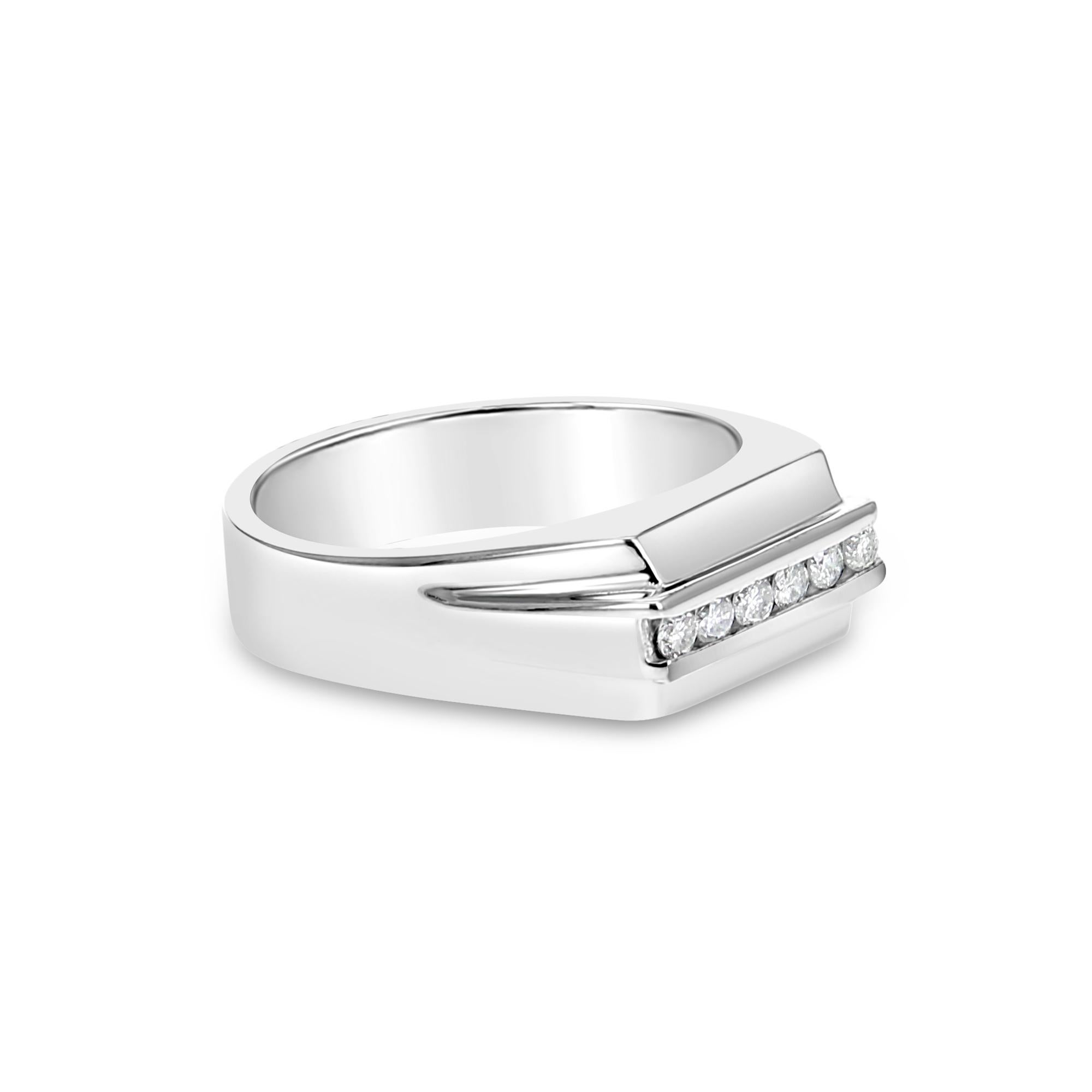 ♥ Product Summary ♥

Main Stone: Diamonds
Approx. Diamond Carat Weight: .23cttw
Diamond Color: H
Diamond Clarity: SI1/SI2
Diamond Cut: Round
Total Stones: 6
Band Material: 14k White Gold
Band Width: 8mm

Diamonds and Gemstones are Natural. Not