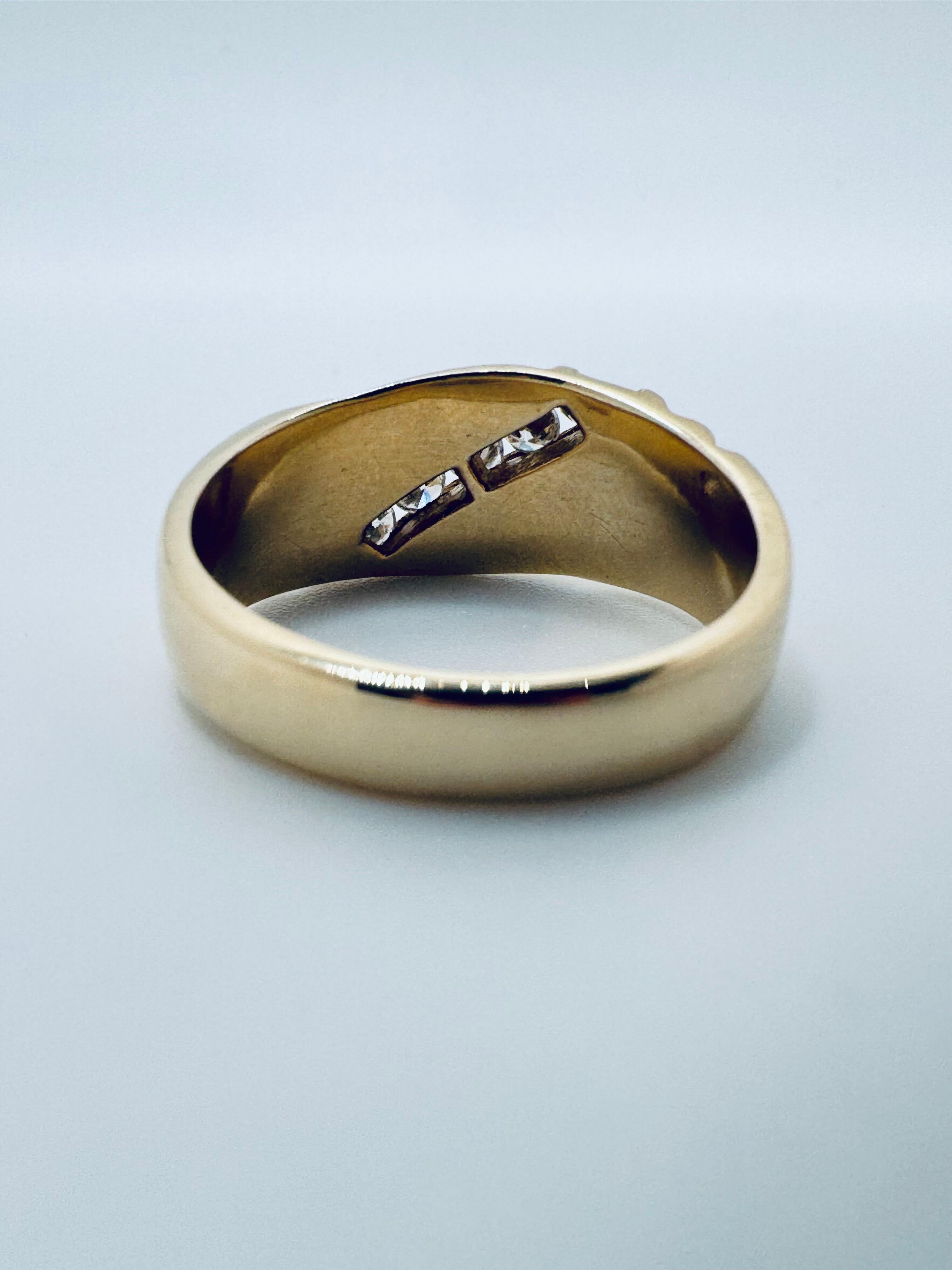 Alliance pour homme en or jaune 18 carats avec diamants Bon état - En vente à Palm Desert, CA
