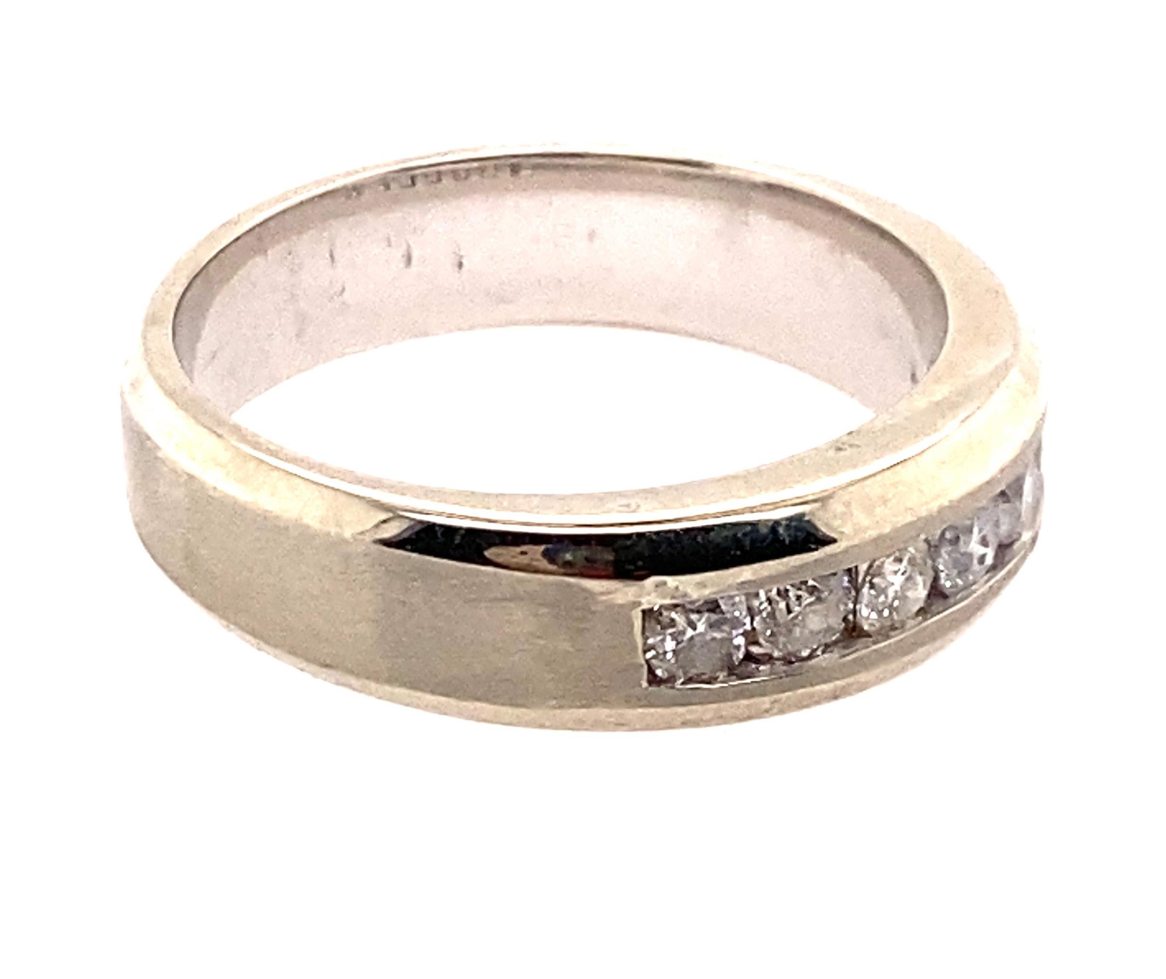 Mens Diamond Wedding Ring Anniversary Band .50ct G-H/SI White Gold In Good Condition For Sale In Dearborn, MI