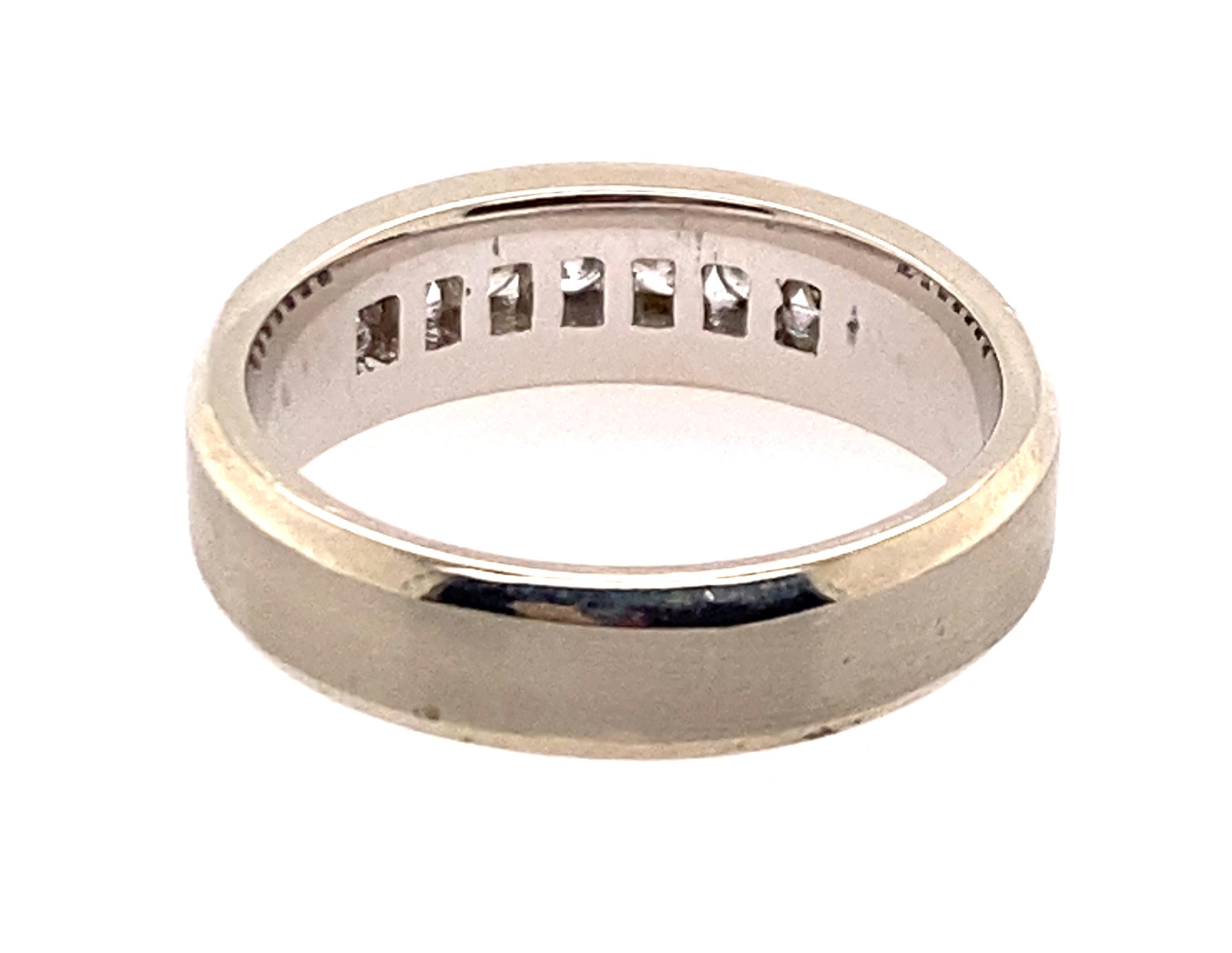 Mens Diamond Wedding Ring Anniversary Band .50ct G-H/SI White Gold For Sale 1