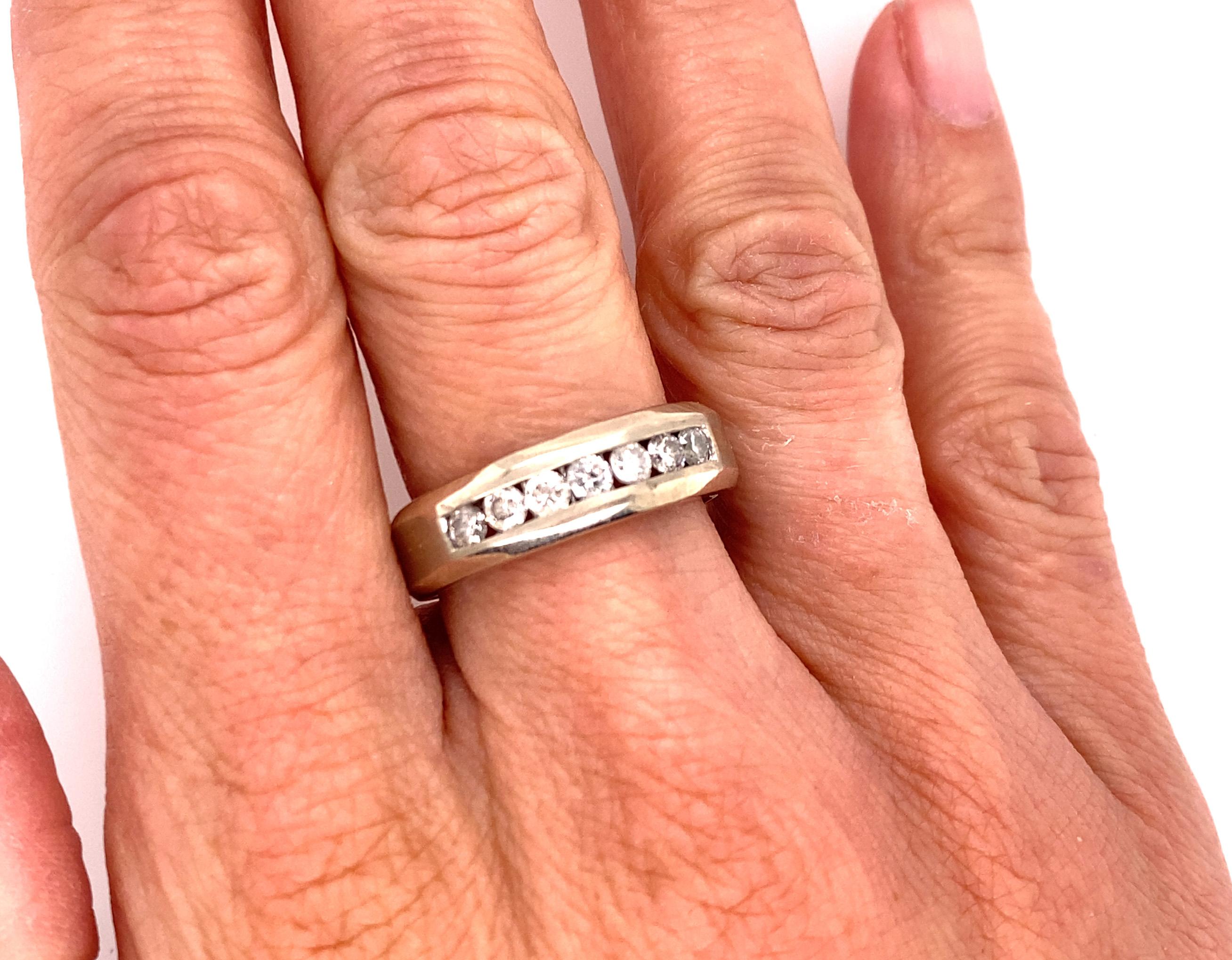 Herren Diamant-Ehering Anniversary-Ring .50ct G-H/SI Weißgold im Angebot 3