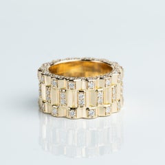 1.66ct Diamond Men’s Wedding Ring in 18K Yellow Gold – GIA Quality, Art Deco