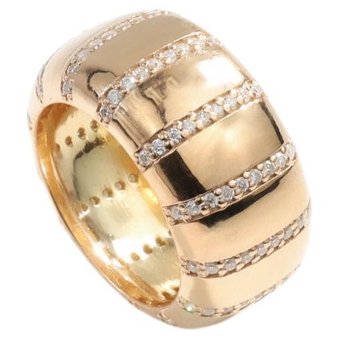 Herren-Diamant-Hochzeitsring aus 18 Karat Gelbgold, rosafarbener Ring für Männer
