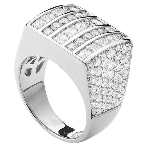 Men's Diamond White Gold Ring For Sale