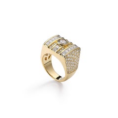 Men's Diamond Yellow Gold Ring