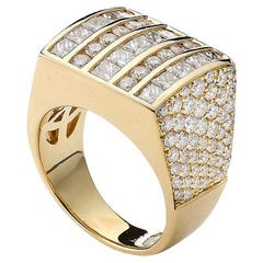 Men's Diamond Yellow Gold Ring