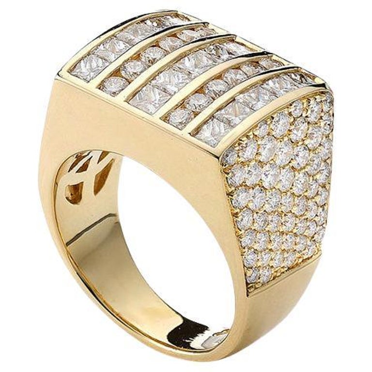 Men's Diamond Yellow Gold Ring For Sale at 1stDibs mens diamond