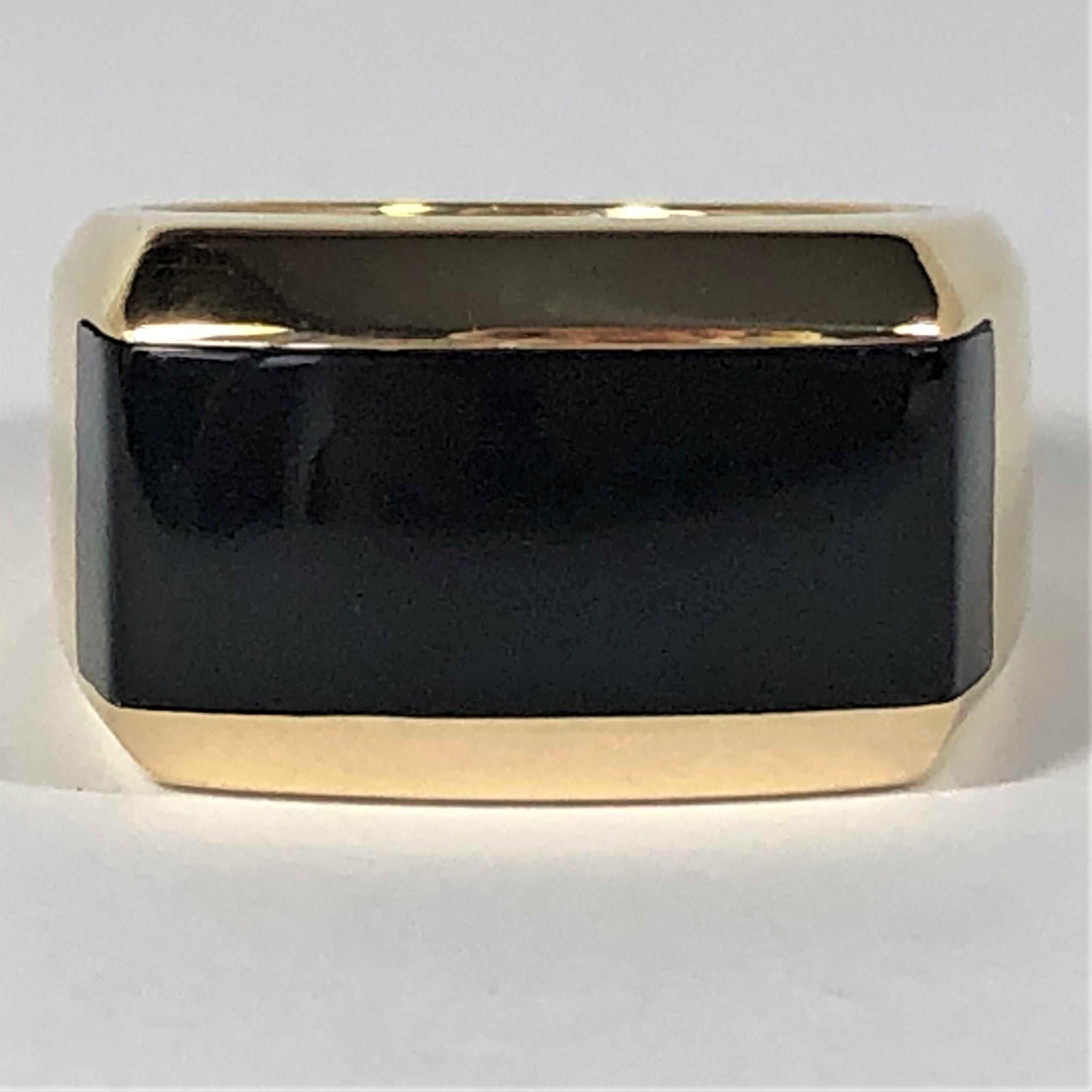 Men's DiModolo Heavy Weight Onyx and Gold Ring 3