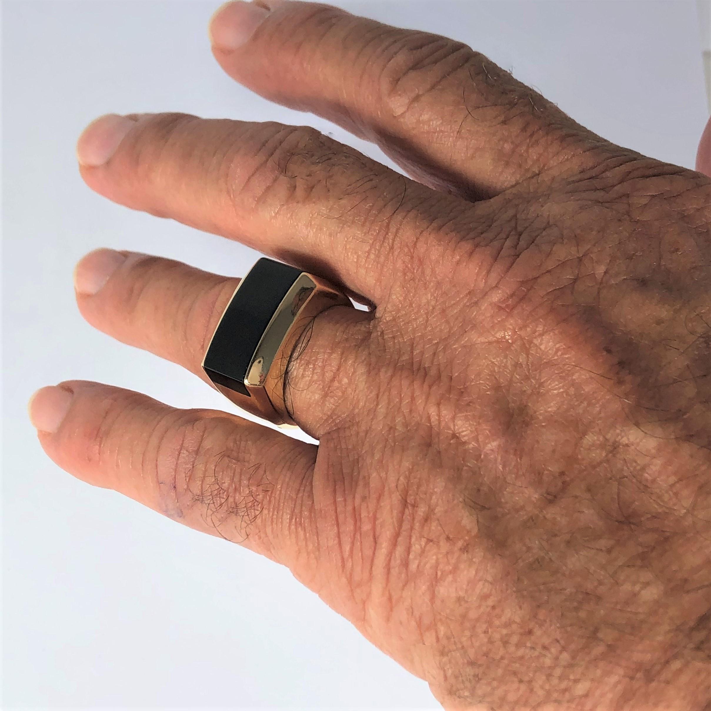 Men's DiModolo Heavy Weight Onyx and Gold Ring 5