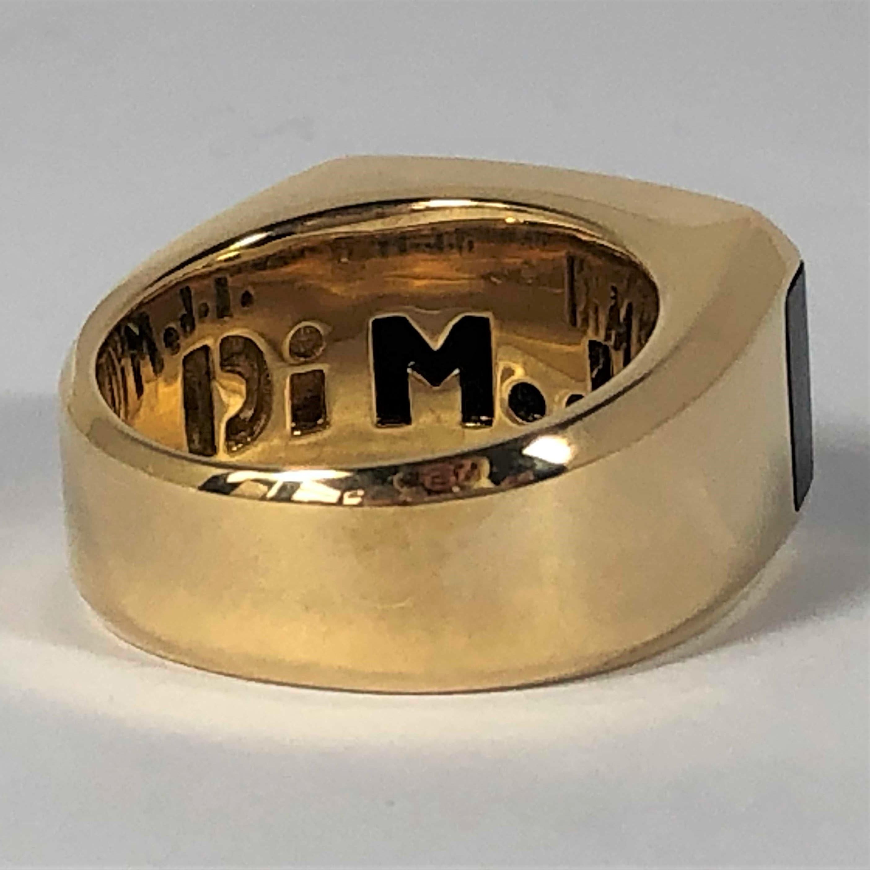 Modern Men's DiModolo Heavy Weight Onyx and Gold Ring