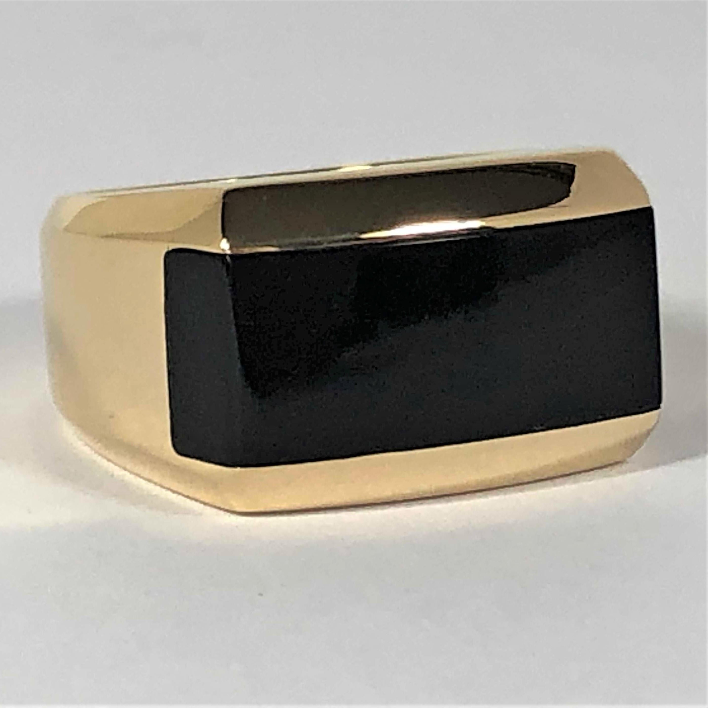 Men's DiModolo Heavy Weight Onyx and Gold Ring 2