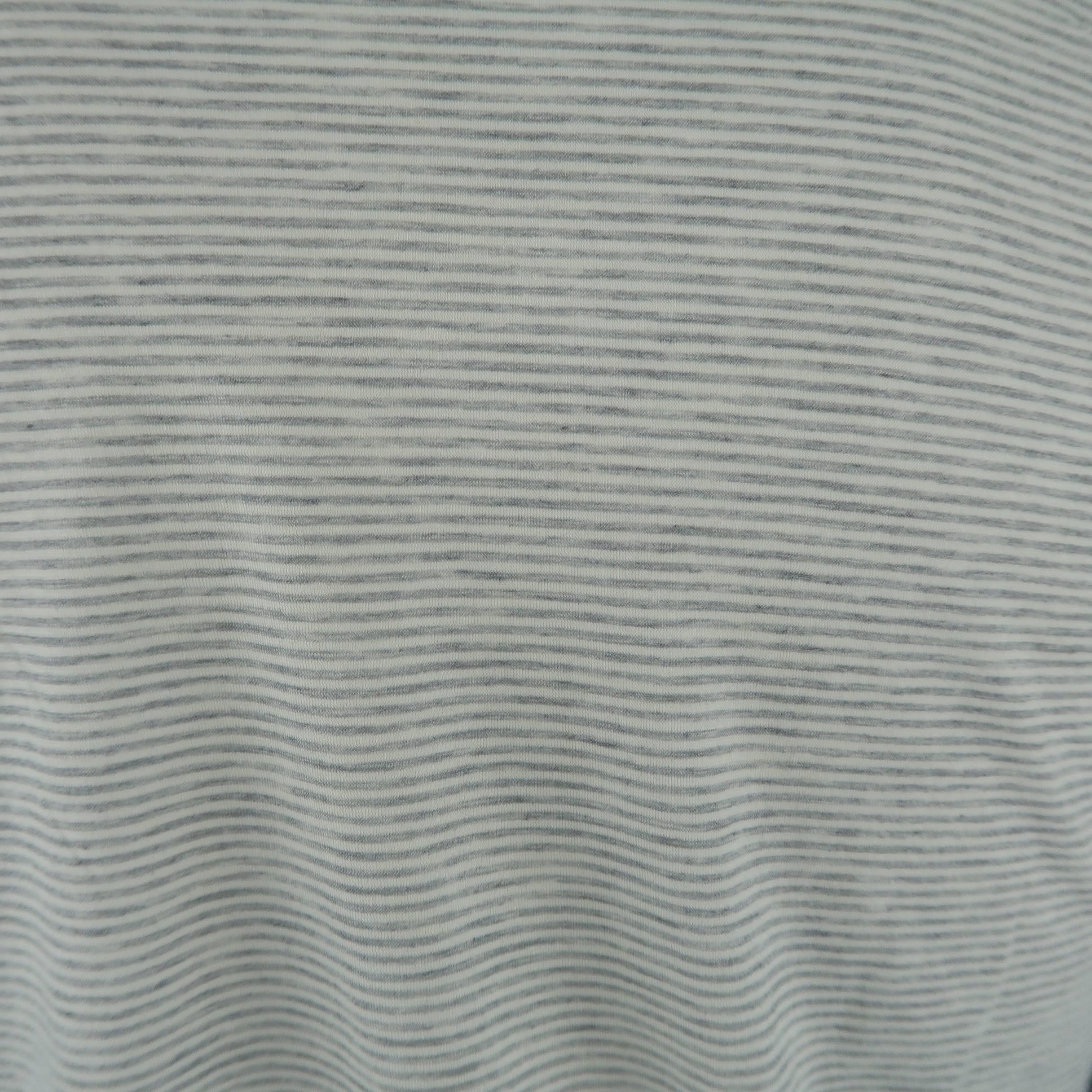 Dior Homme Light Grey Burnout Cotton V Neck Fly Embroidered T-shirt 1