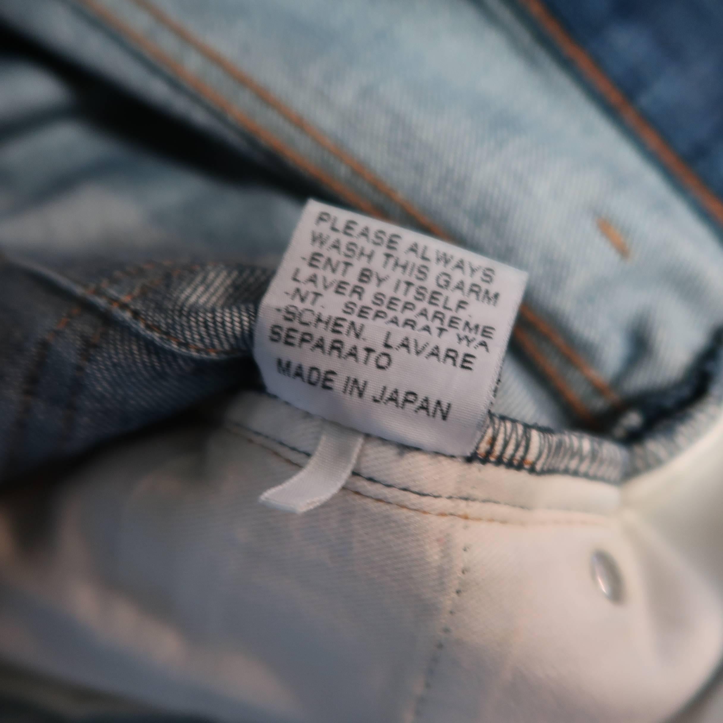 Men's DIOR HOMME Size 32 Indigo Dirty Washed Distressed Denim Slim Jeans 4