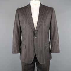 Men's DOLCE & GABBANA 42 Regular Charcoal Pinstripe Wool Notch Lapel Suit
