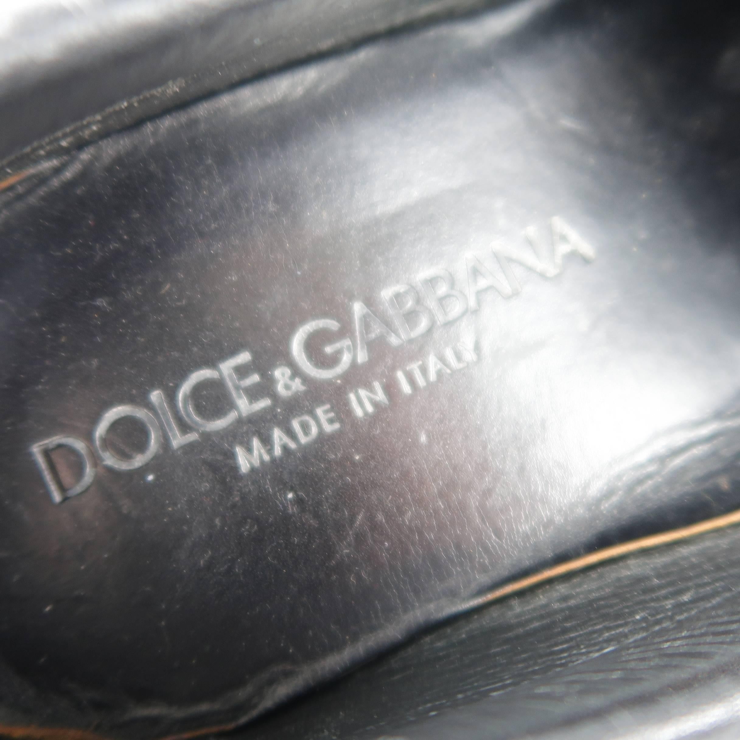 Men's DOLCE & GABBANA Size 10 Black Textured Leather Horsebit Driver Loafers In Good Condition In San Francisco, CA