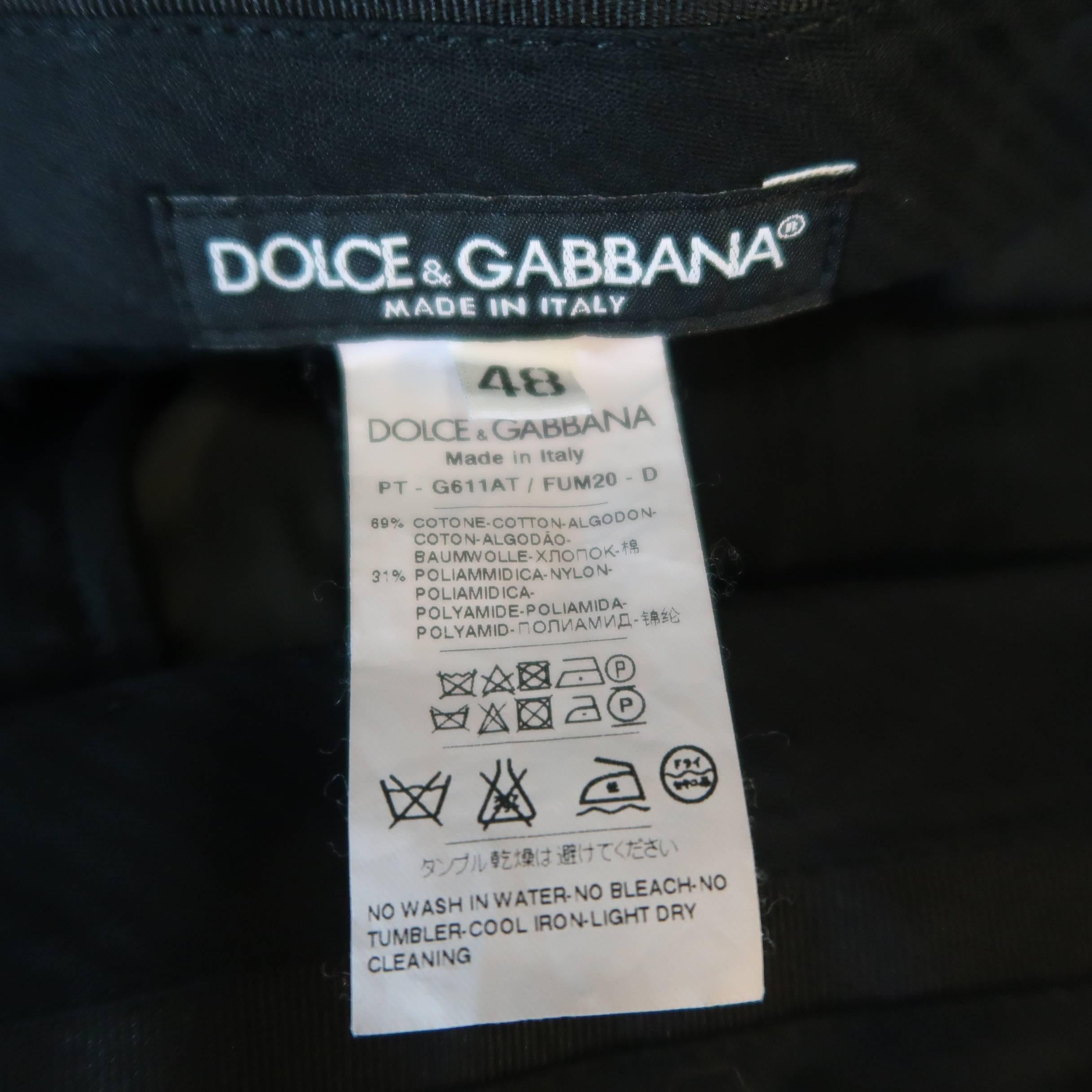 Men's DOLCE & GABBANA Size 32 Dark Gray Stretch Cotton Twill Tapered Cuffed Pant 5
