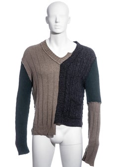 Men's Dolce & Gabbana multicoloured wool deconstructed sweater, fw 1995