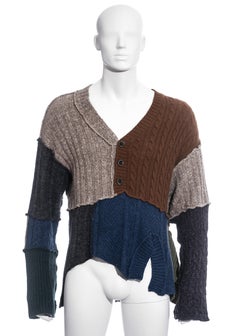 Men's Dolce & Gabbana multicoloured wool deconstructed sweater, fw 1995