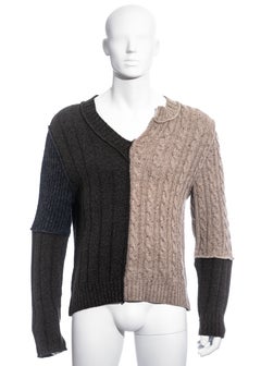 Men's Dolce & Gabbana multicoloured wool deconstructed sweater, fw 1995