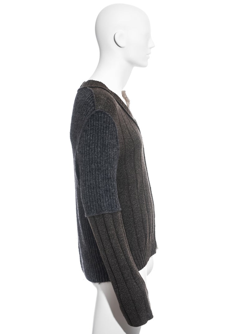 Dolce /& Gabbana 100/% Wool Brown Mens Cardigan Sweater