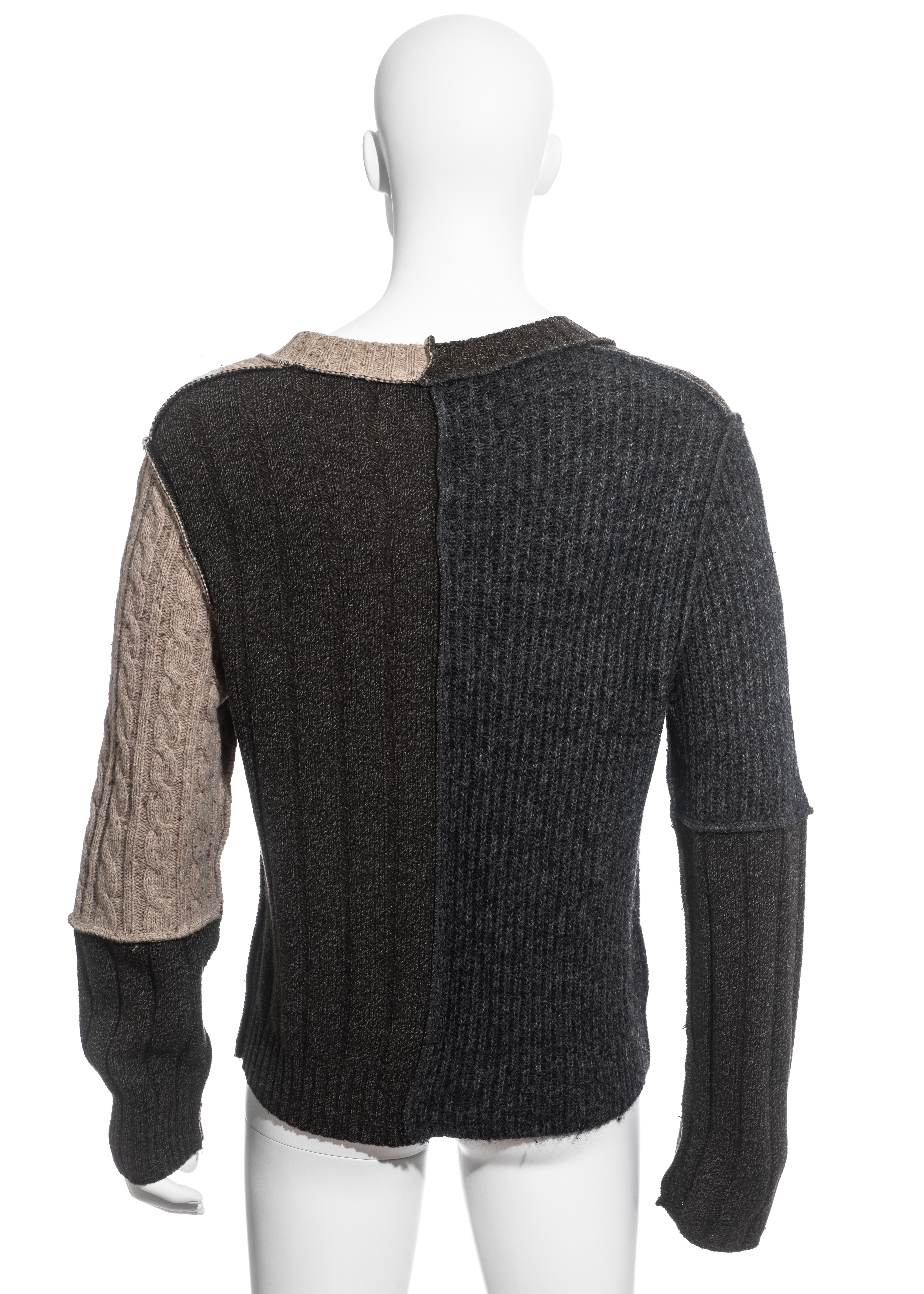Men's Dolce & Gabbana multicoloured wool deconstructed sweater, fw 1995 1