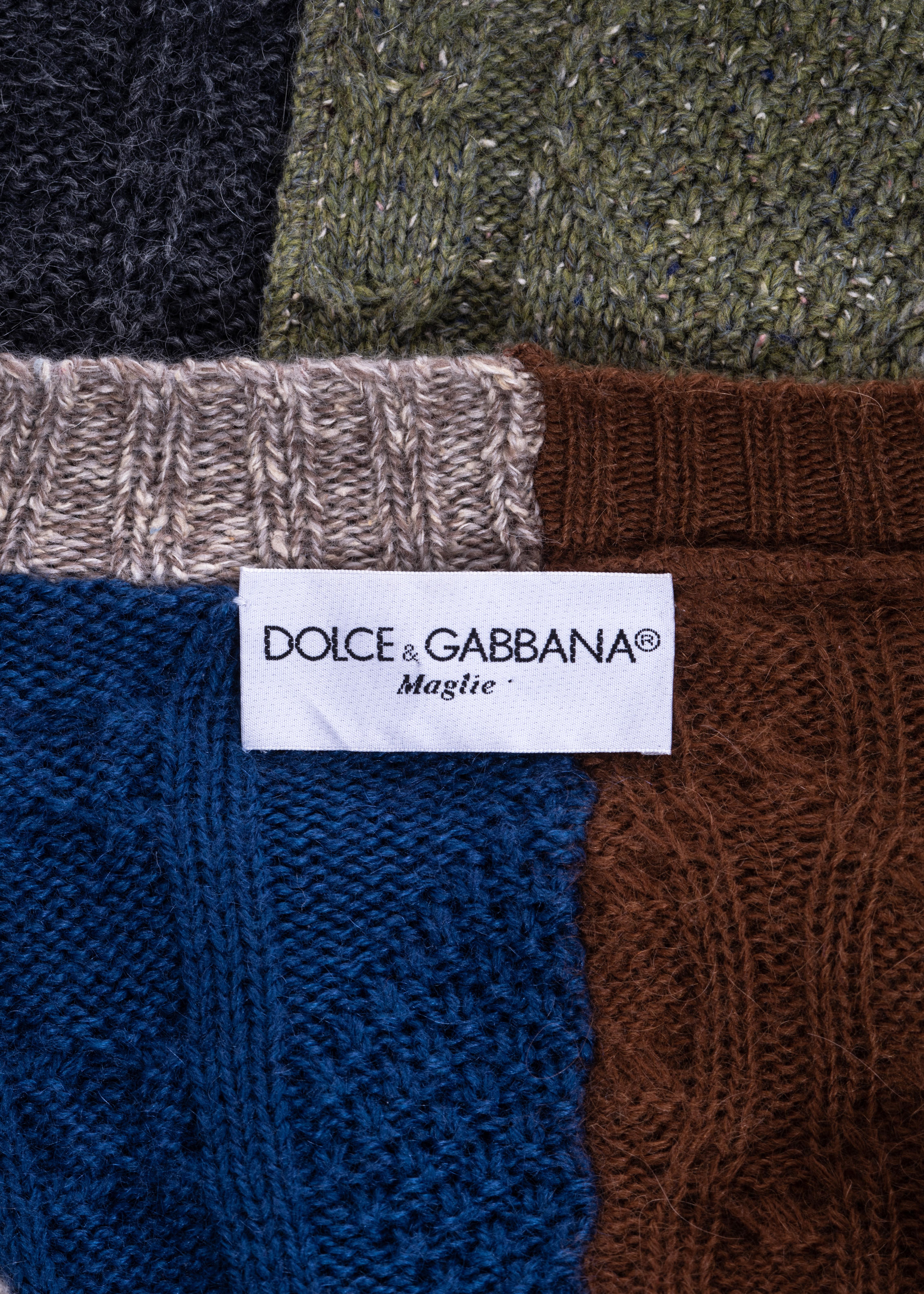 Men's Dolce & Gabbana multicoloured wool deconstructed sweater, fw 1995  2