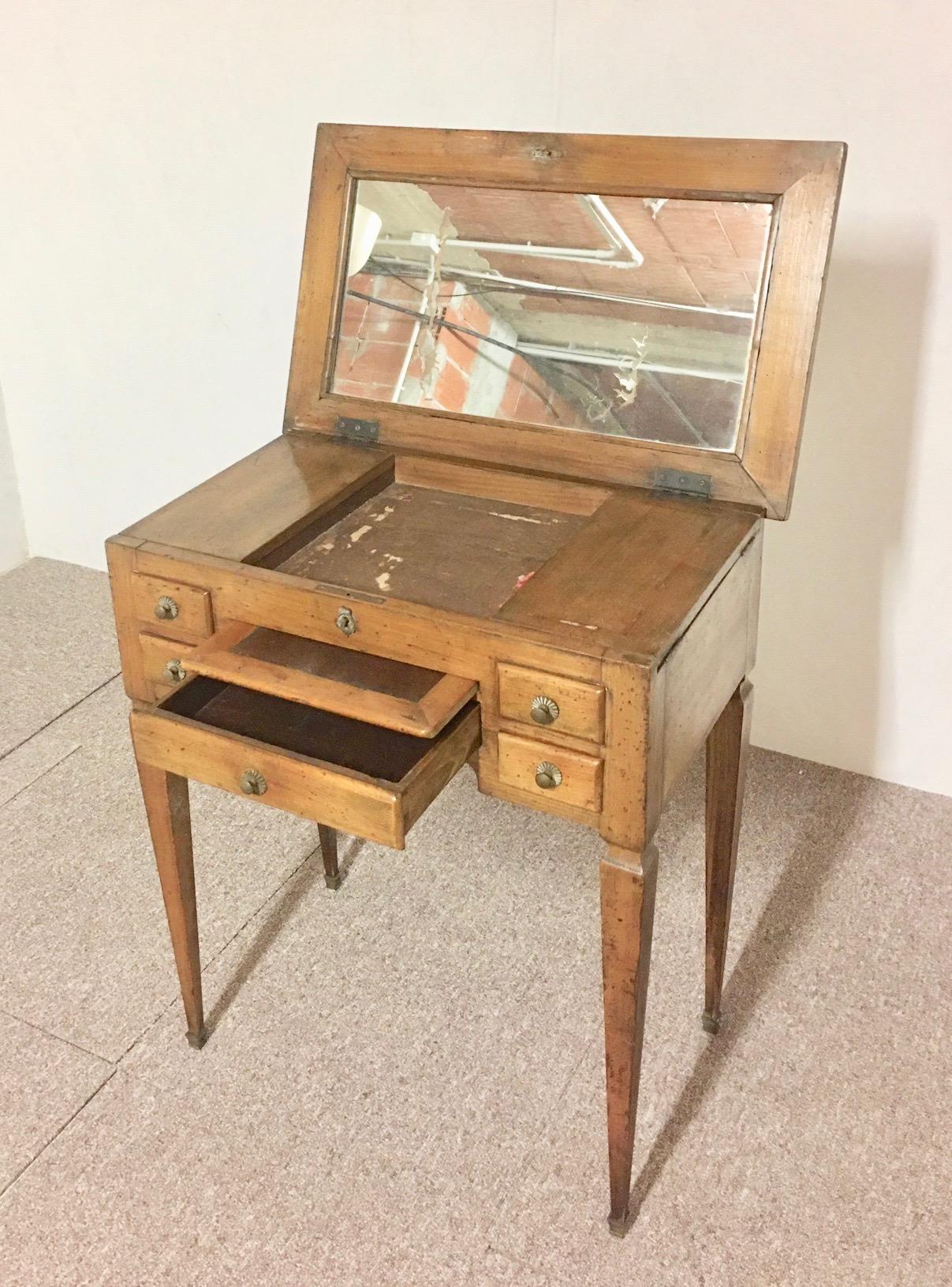 Beech Men's Dressing Table, French, 19 th For Sale