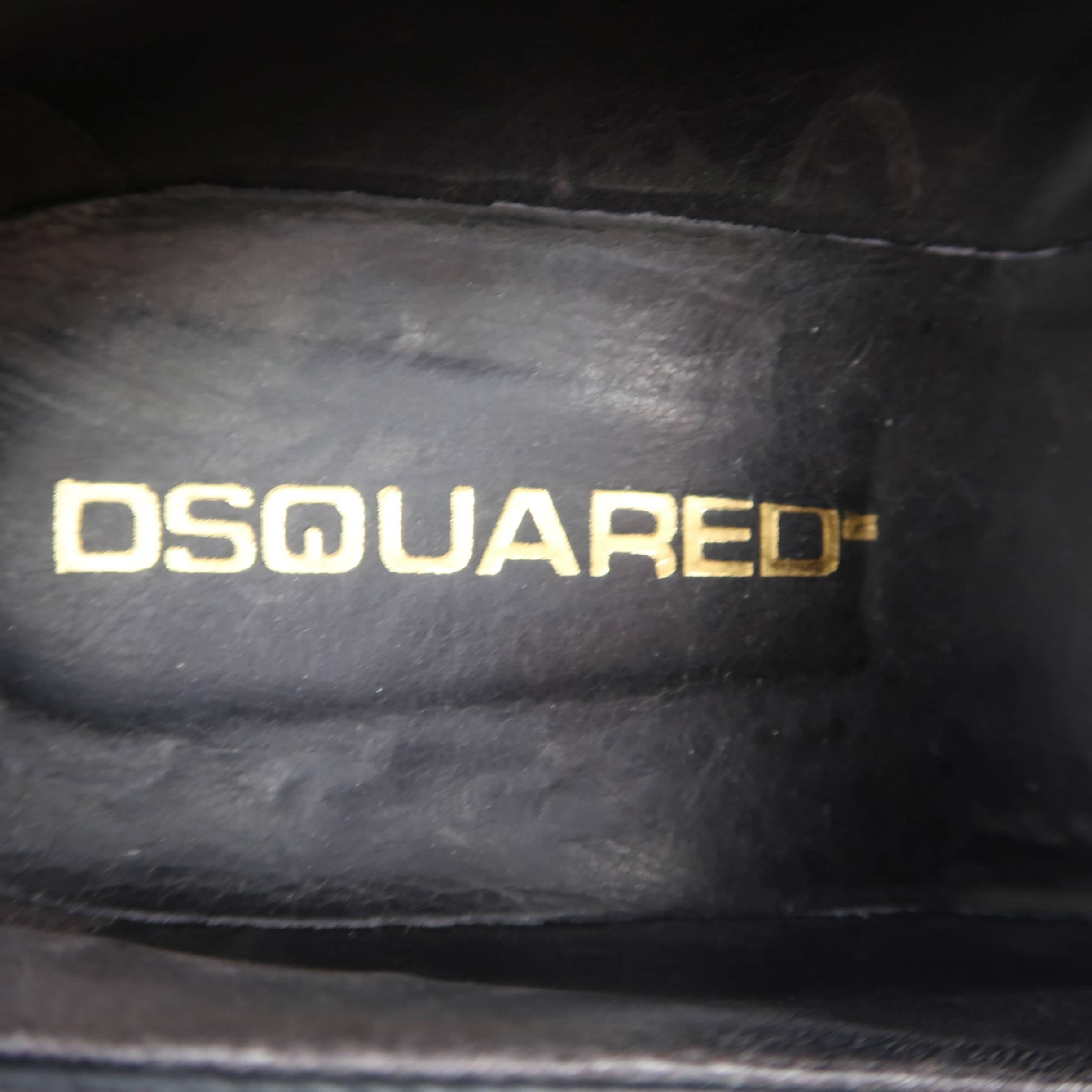 Men's DSQUARED2 Size 12 Black Leather Pointed Whip Stitch Loafers 4