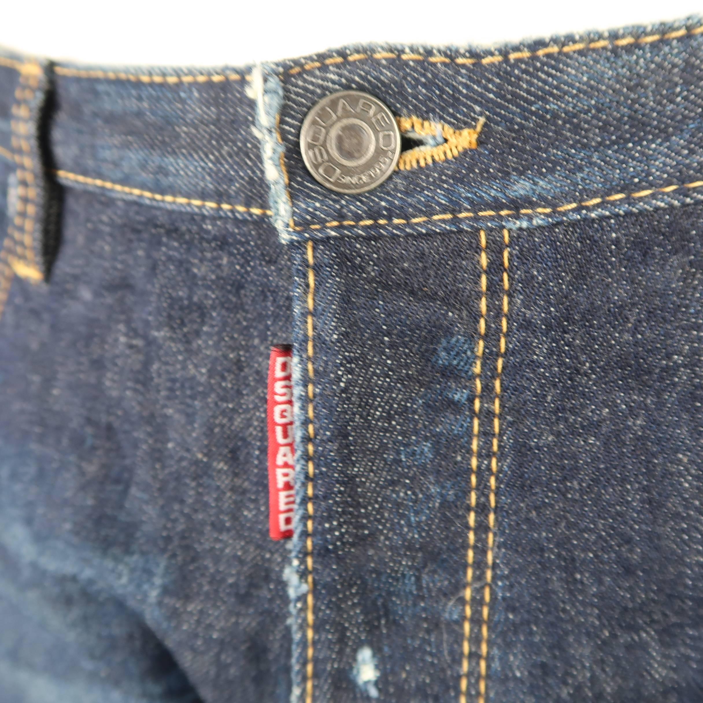 designer jeans with tag on back pocket