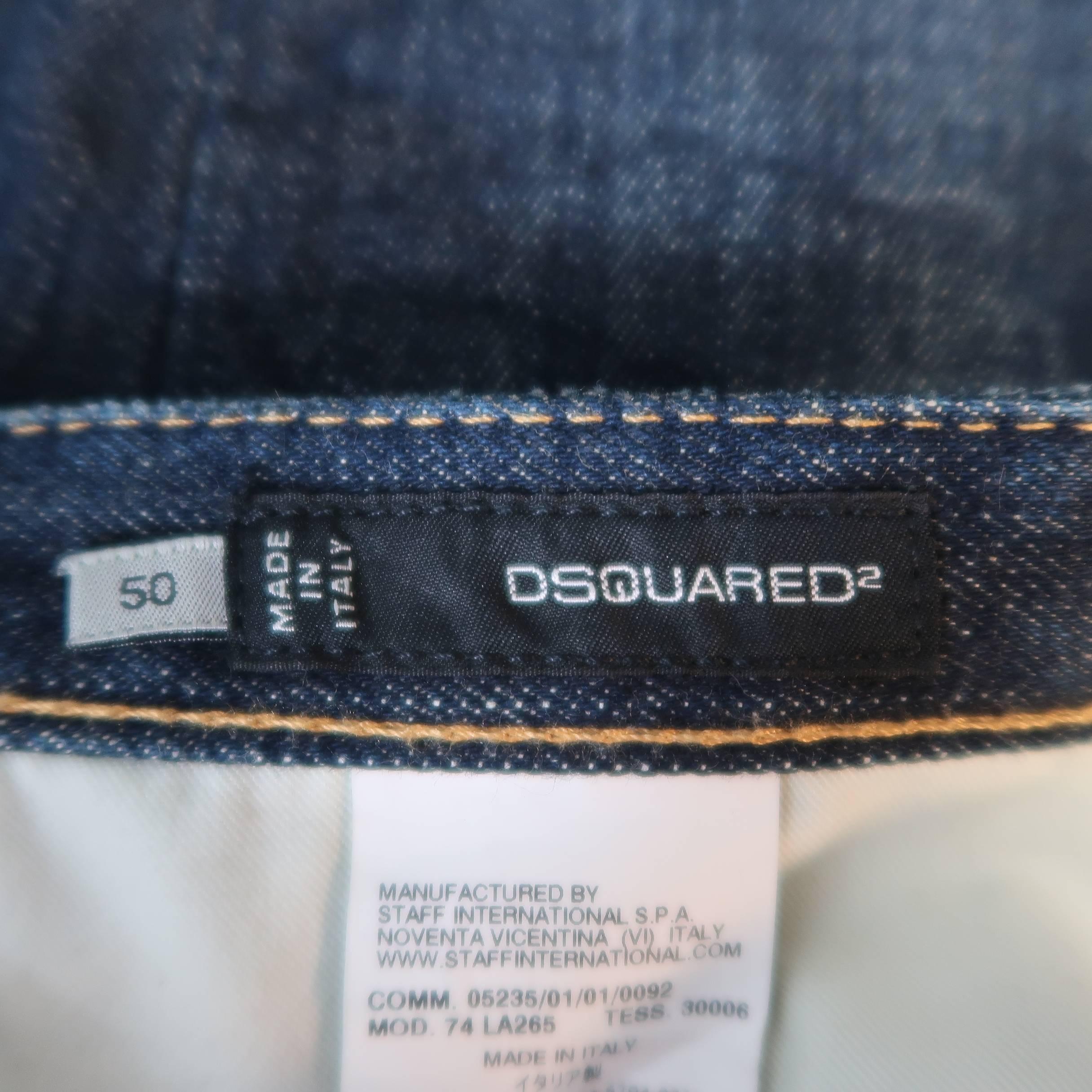 Men's DSQUARED2 Size 34 Dark Dirty Wash Denim Distressed Paint Splatter Jeans 4