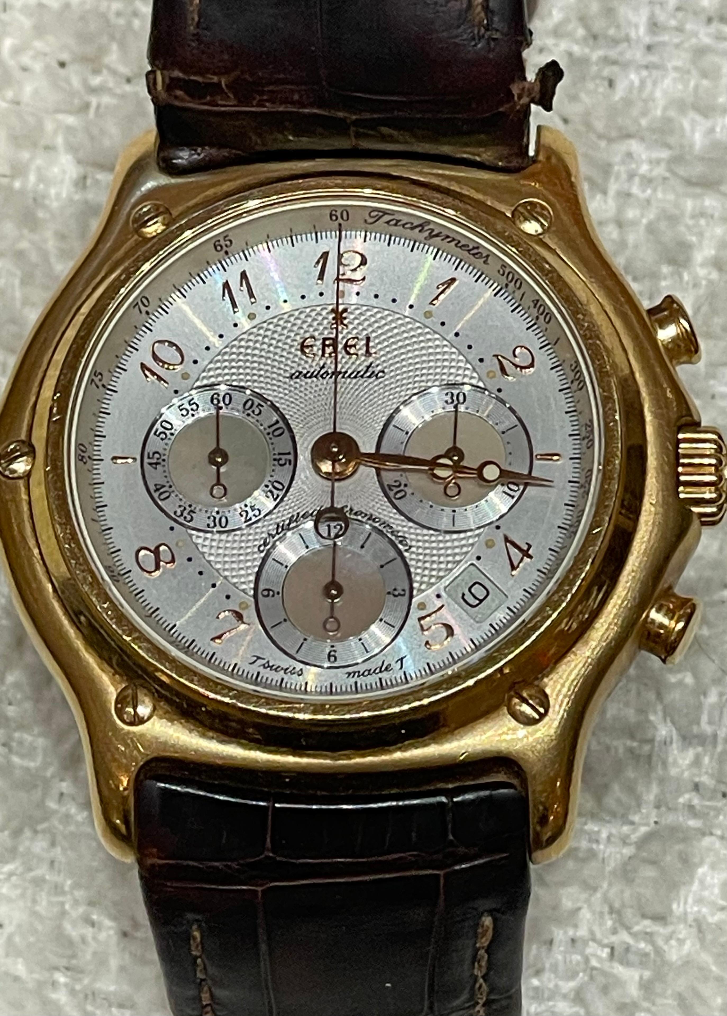 Men's EBEL Wristwatch 1911 Le Modulor Chronograph E5137240, 18kt Rose Gold 1