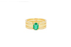Men's emerald 14k gold ring.