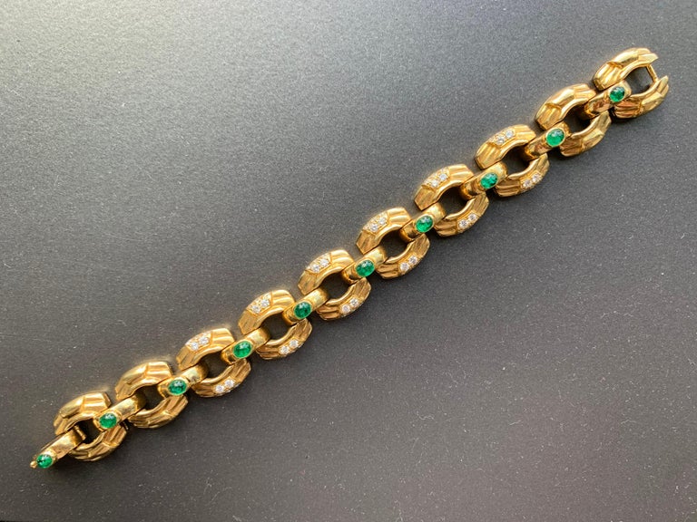 Men's Emerald and Diamond Bracelet For Sale at 1stDibs | mens emerald
